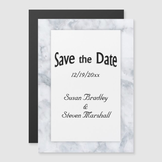 Save the Date Marble Magnetic Invitation (Front/Back)