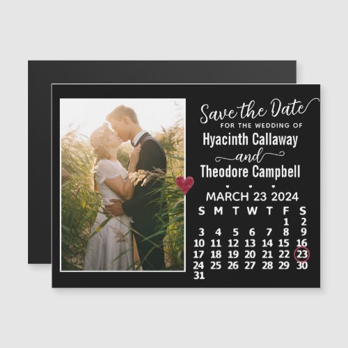 Save the Date March 2024 Calendar Photo Magnet
