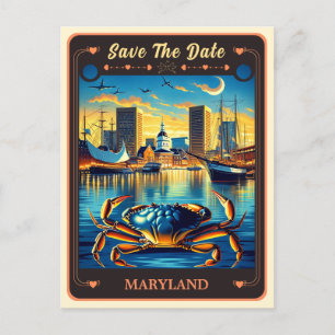 Save the Date   Maryland Invitation Postcard