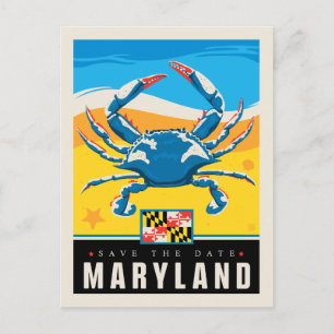 Save the Date Maryland Invitation Postcard