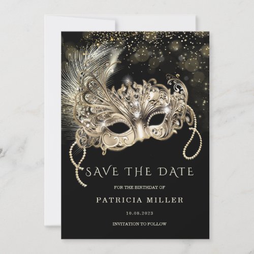 Save the Date Masquerade Party Invitation