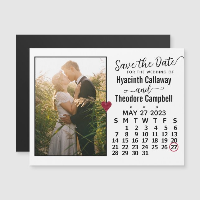 Save the Date May 2023 Calendar Photo Magnet (Front/Back)
