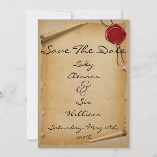 Save The Date Medieval Aged Scroll Wax Seal