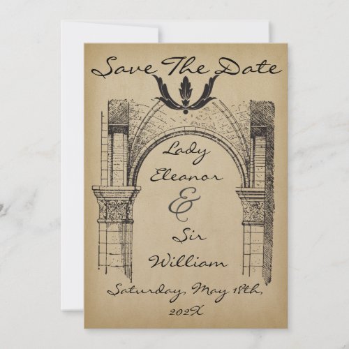 Save The Date Medieval Renaissance Faux Parchment