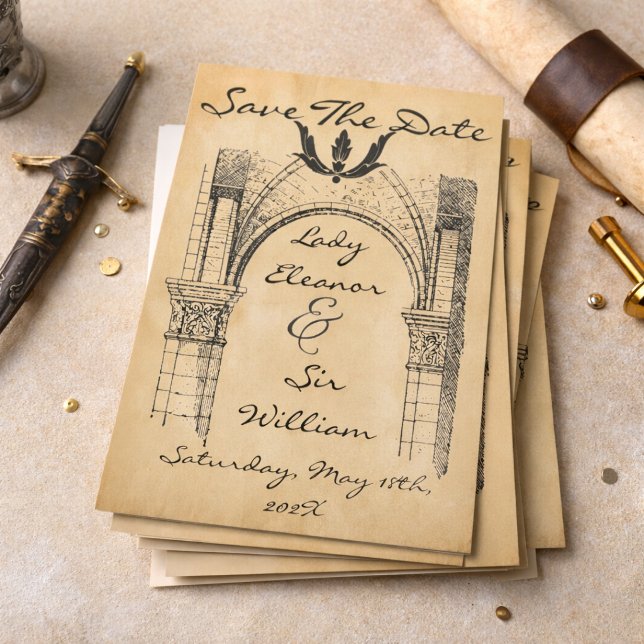 Save The Date Medieval Renaissance Faux Parchment (Creator Uploaded)