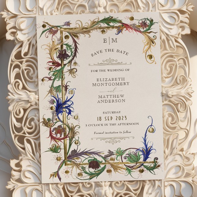 Save The Date Medieval Royal Elegance Wedding Invitation (Creator Uploaded)
