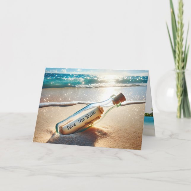 Save The Date Message In a Bottle Card (Front)