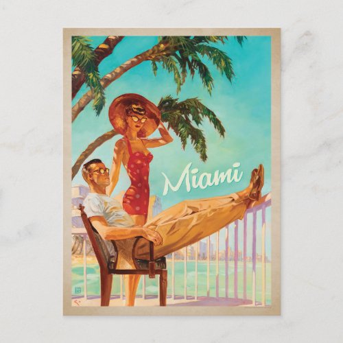 Save the Date  Miami FL _Couple Announcement Postcard