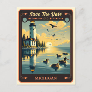 Save the Date Michigan Invitation Postcard