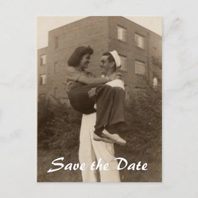Save the Date Military Wedding Announcement Postcard (Front)