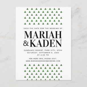 Save the Date Minimal Mountain Tree Wedding Postcard