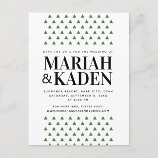 Save the Date Minimal Mountain Tree Wedding | Postcard