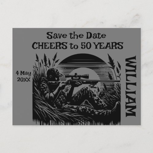 Save the Date Minimalist Hunter  Holiday Postcard