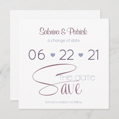 Save the Date MInimalist  Orchid Lilac Invitation