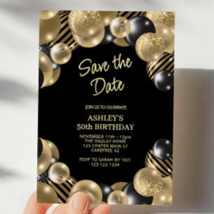 Save the Date Modern 50th Birthday Invitation