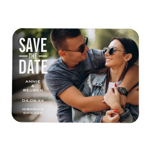 Save the Date Modern Announcement Photo Magnet
