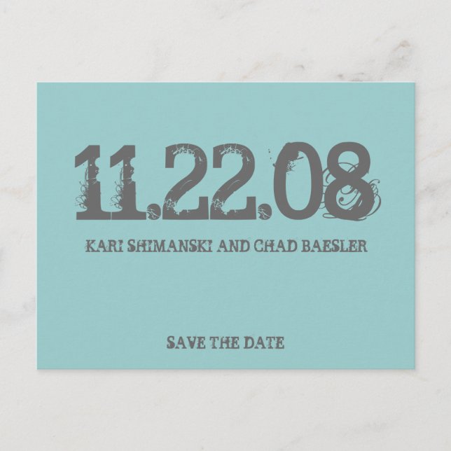 Save the date modern! announcement postcard (Front)
