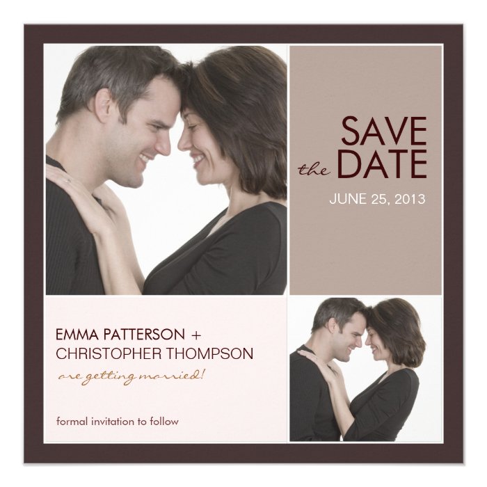 Save the Date Modern Blocks Photo Announcement