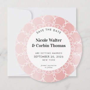 SAVE THE DATE modern boho blush pink watercolor Invitation