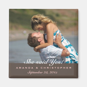 Save the Date Modern Brown & Pink Magnet