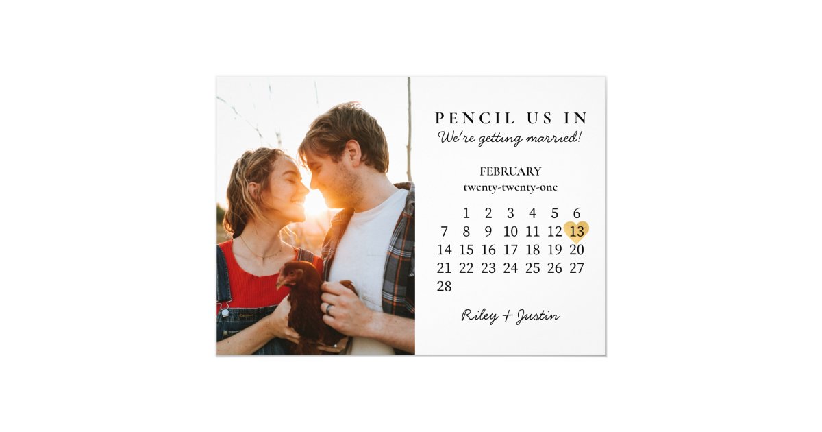 Save The Date Modern Calendar Gold Heart Feb 2021 Invitation Zazzle Com february 2021 calendar hearts