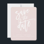 SAVE THE DATE modern calligraphy script blush pink<br><div class="desc">by kat massard >>> https://linktr.ee/simplysweetpaperie <<< A modern design featuring hand lettered, brushed type for your SAVE THE DATE ANNOUNCEMENT. Setup as a template it is simple for you to personalize it - make it yours! >>> TIPS - Simply hit the "Customize it" button and add/change the text, fonts, colors...</div>