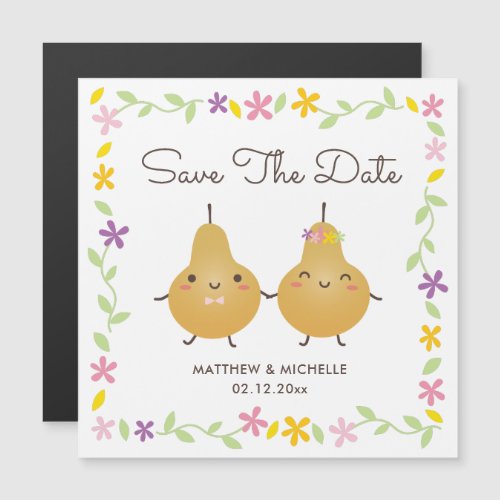 Save The Date Modern Elegant Floral Cute Wedding Magnetic Invitation