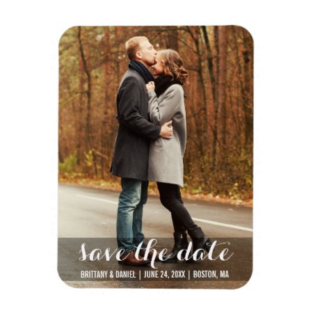 Save The Date Modern Engagement Magnet Lwb