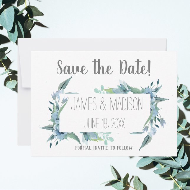 Save the Date Modern Floral Frame Customizable  (Creator Uploaded)