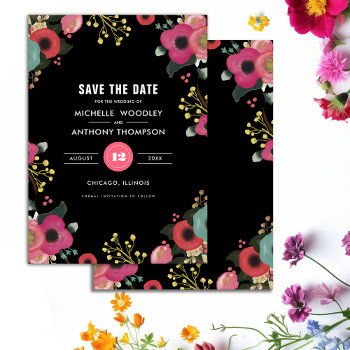 Save The Date. Modern Floral Wedding Announcements by YourWeddingDay at Zazzle