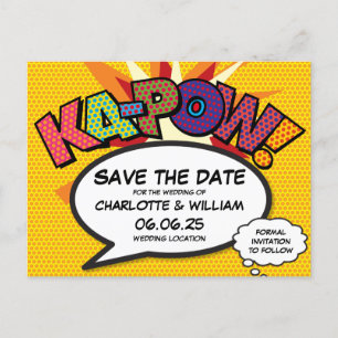 Save the Date Modern Fun Colorful Announcement Postcard