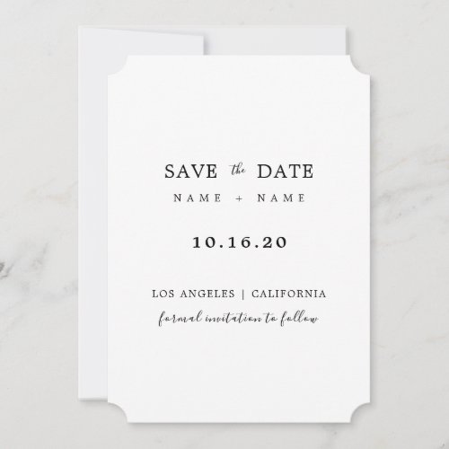 Save the Date â  Modern Minimalist Flat Card