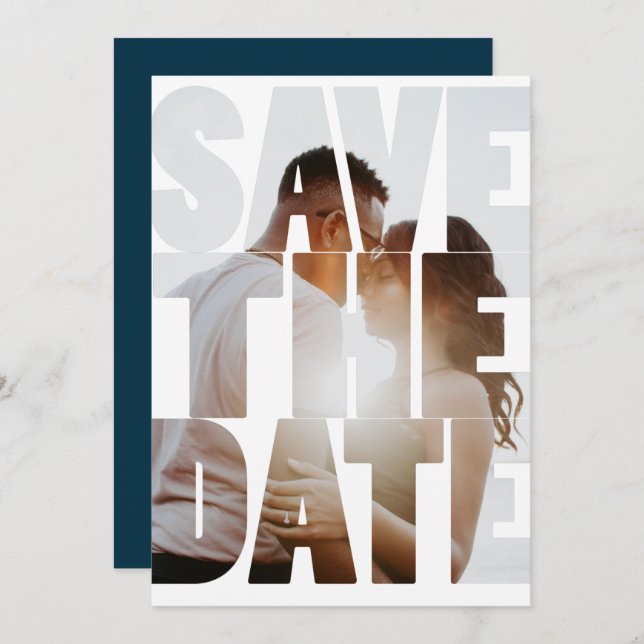 Save The Date Modern Personalized Photo Announcement (Front/Back)
