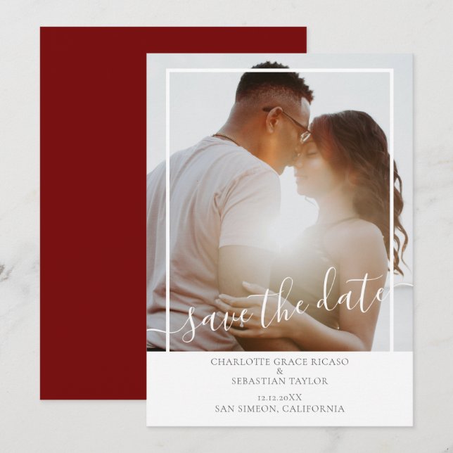 Save The Date Modern Personalized Photo Announcement (Front/Back)