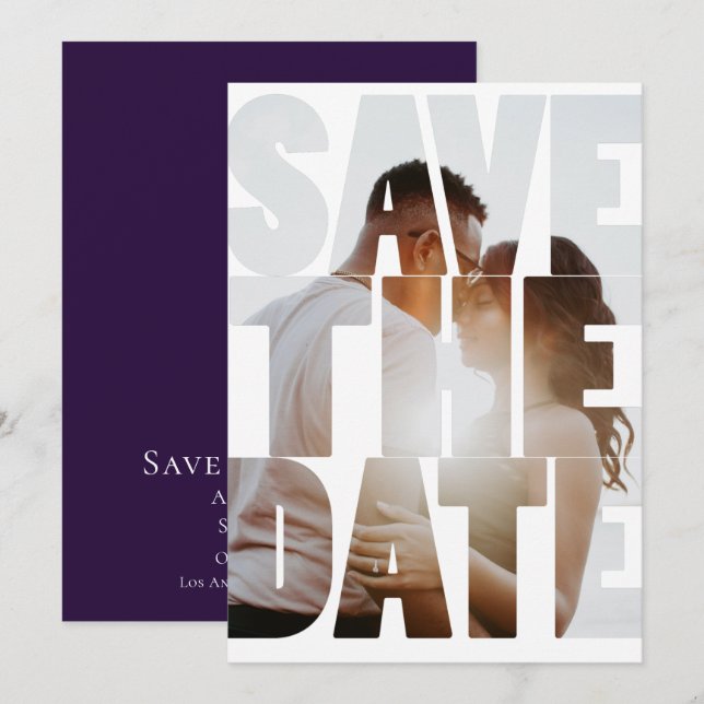 Save The Date Modern Personalized Photo Announcement (Front/Back)