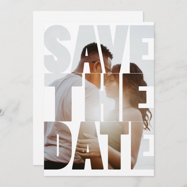 Save The Date Modern Personalized Photo Announcement (Front/Back)