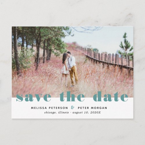 Save the Date modern Photo Announcement Postcard