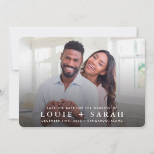 SAVE THE DATE modern photo minimalist type overlay Invitation
