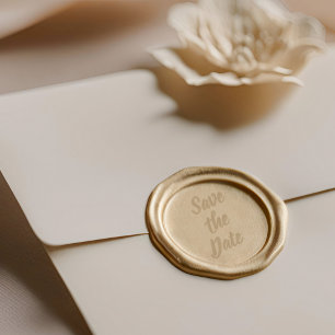 Save The Date Modern Script Wedding Wax Seal Sticker