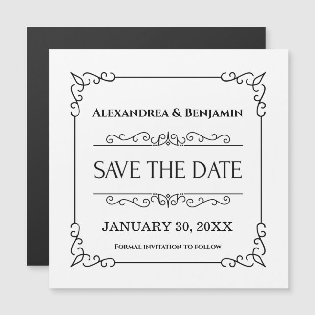 Save The Date Modern Simple Wedding Magnet (Front/Back)