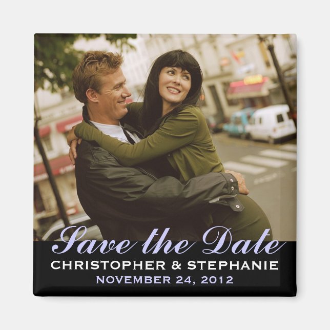 Save the Date Modern Style Photo Magnet (Front)