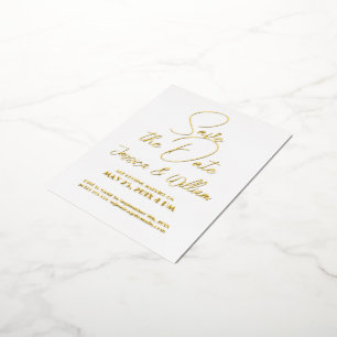 Save the Date Modern Typography Design Foil Invitation Postcard