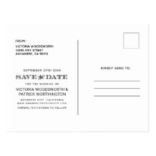 Save the Date Modern Typography Photo Wedding Postcard
