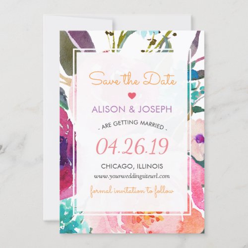 Save the Date | Modern Watercolor Garden Floral