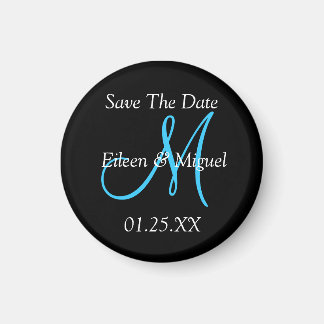 Save The Date Monogram Custom Wedding Information Magnet