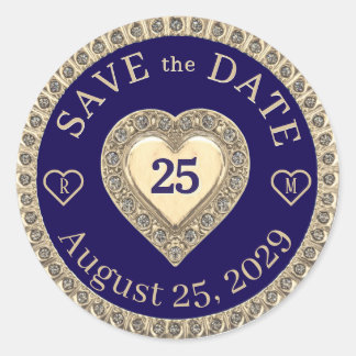Save the Date Monogram Gold Seal