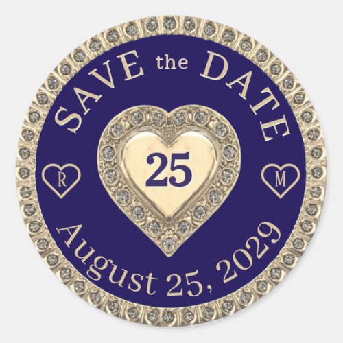 Save the Date Monogram Gold Seal