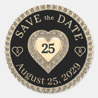 Save the Date Monogram Gold Seal