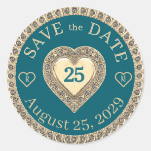 Save the Date Monogram Gold Seal