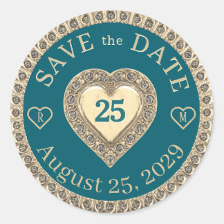 Save the Date Monogram Gold Seal